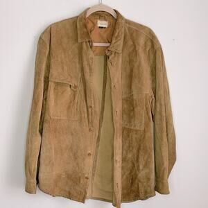Vintage Georgetown Leather long sleeve button up shirt jacket shacket sz XL